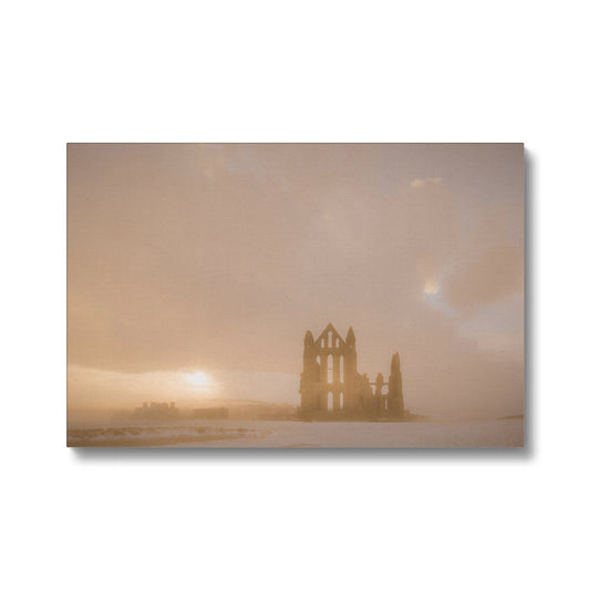 Whitby Abbey in snow, North Yorkshire. UK Canvas
