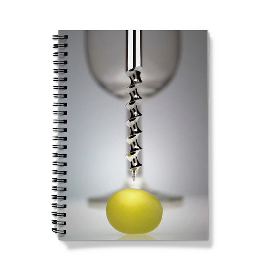 Corkscrew, grape, and wine glass Notebook