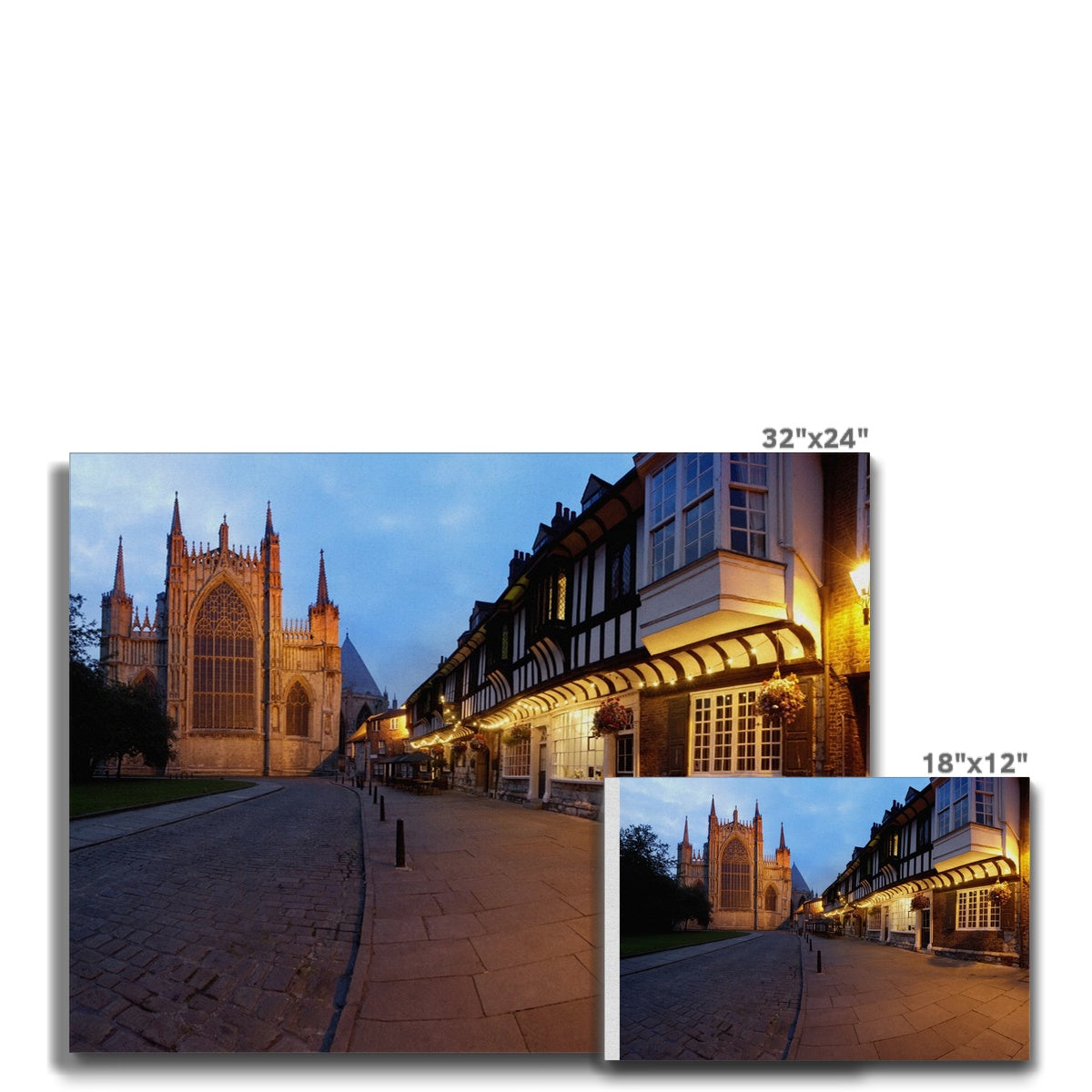 York Minster and St Williams College at dusk. York UK Canvas