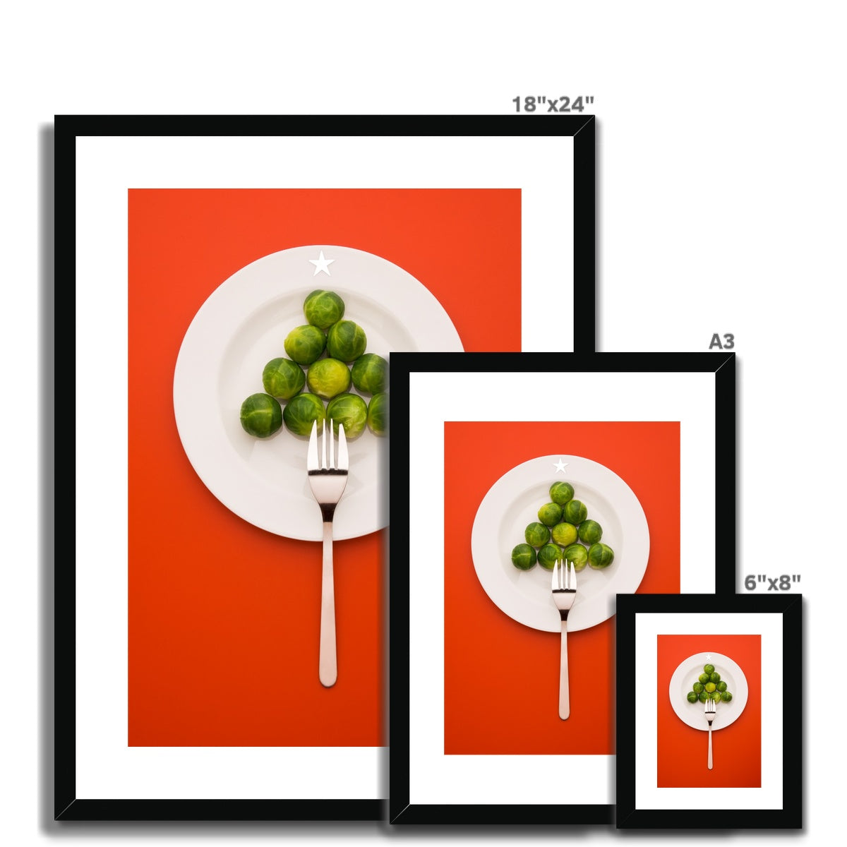 Sprouts in the shape of a Christmas tree Framed & Mounted Print