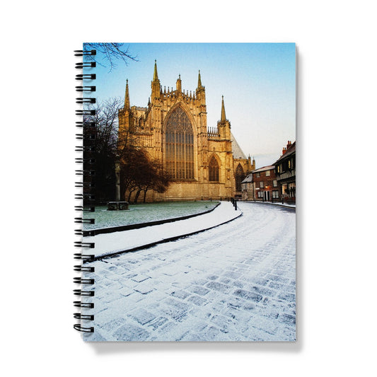 York Minster with College Green and College Street in the  snow, York, North Yorkshire, UK Notebook
