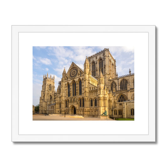 York Minster south front seen from Minster Yard, York, North Yorkshire, UK Framed & Mounted Print