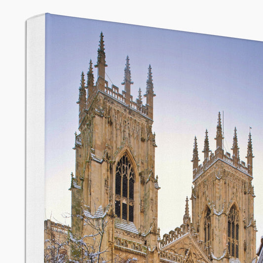 York Minster in the snow seen from Precentors Court. York, UK. Canvas