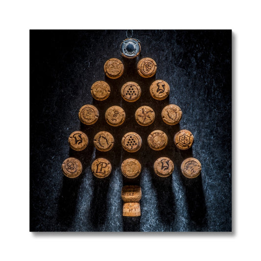 Champagne Corks Christmas Tree Canvas