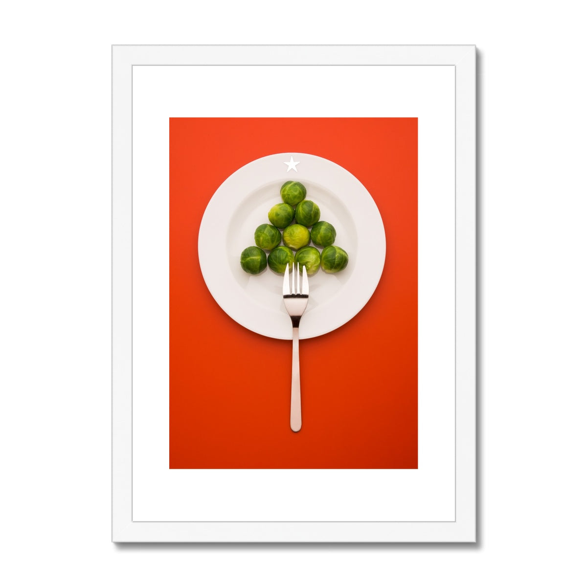 Sprouts in the shape of a Christmas tree Framed & Mounted Print