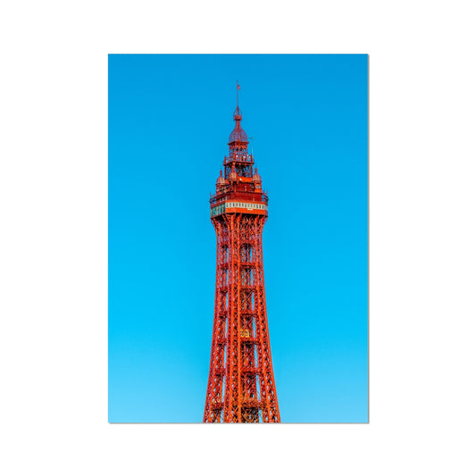 Blackpool Tower with a cloudless blue sky. UK Fine Art Print