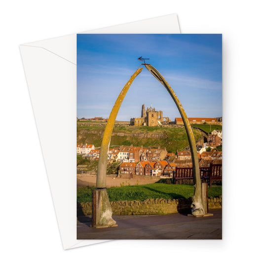 St Mary's Church viewed through the whalebone arch, Whitby, UK. Greeting Card