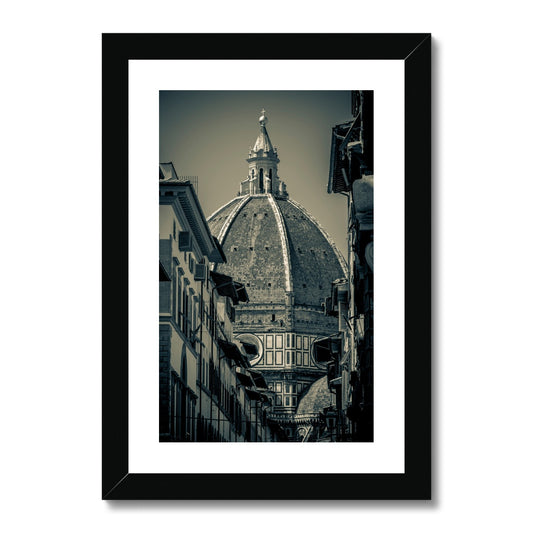 Florence Cathedral ( Duomo ) with dome designed by Filippo Brunelleschi. Italy. Framed & Mounted Print