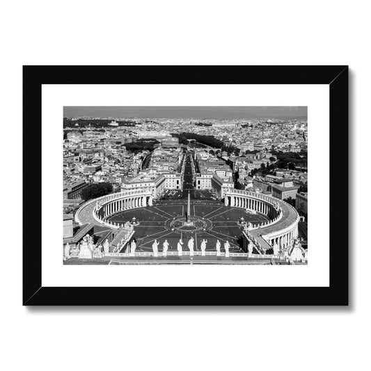 View of St Peter's Square from the dome of St. Peter's Basilica. Vatican City, Rome, Italy. Framed & Mounted Print