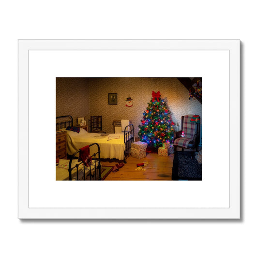 Traditional children's bedroom at Christmas. Framed & Mounted Print
