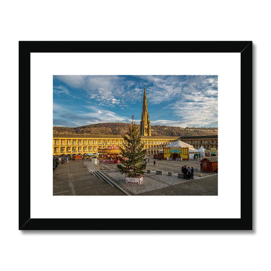 The Piece Hall - at Christmas. Halifax, UK Framed & Mounted Print