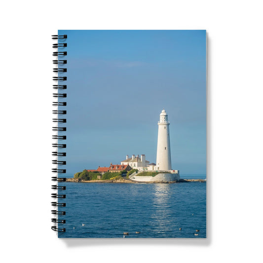 St Mary's Island and lighthouse at high tide, Whitley Bay, Tyne and Wear. UK Notebook