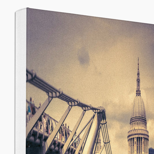 Millennium Bridge and St Paul's Cathedral, London. Canvas