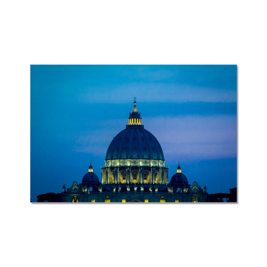 St Peter's Basilica. Vatican City at night, Rome, Italy. Fine Art Print