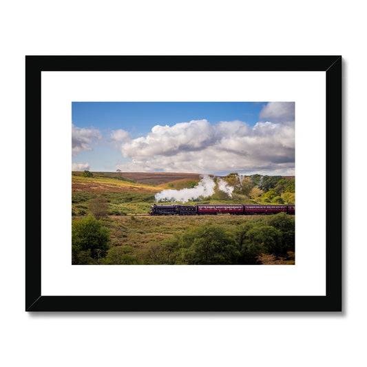 Steam Train: LNER Thompson Class B1 No. 1264  on the North Yorkshire Moors in summer. UK Framed & Mounted Print