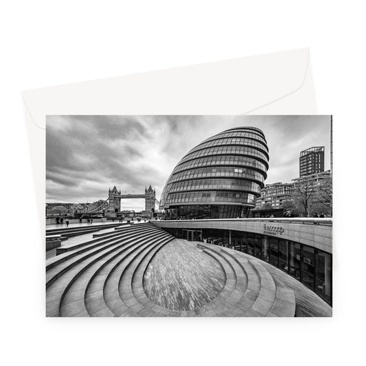 City Hall and The Scoop with Tower Bridge, London. Greeting Card