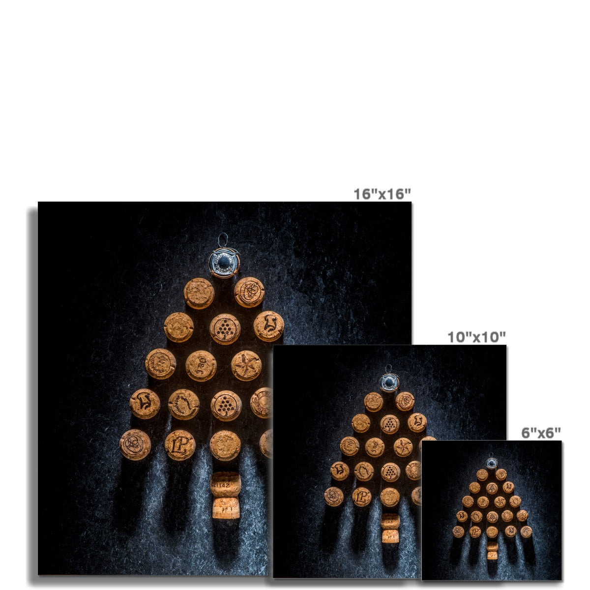 Champagne Corks Christmas Tree Fine Art Print