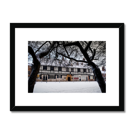 St Williams College York in snow. UK Framed & Mounted Print