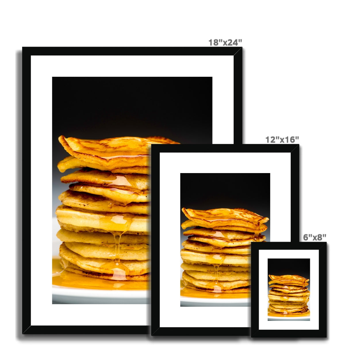 Pancake stack with syrup Framed & Mounted Print