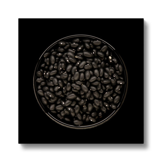 Black beans in black bowl Canvas