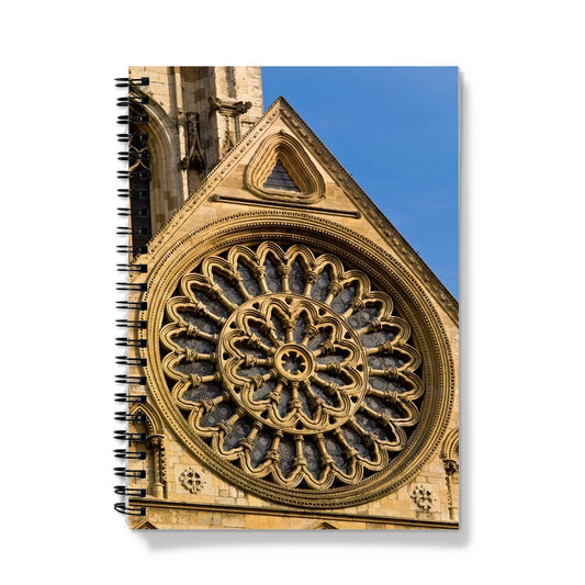 Exterior view of the Rose window of York Minster, York, North Yorkshire,UK. Notebook