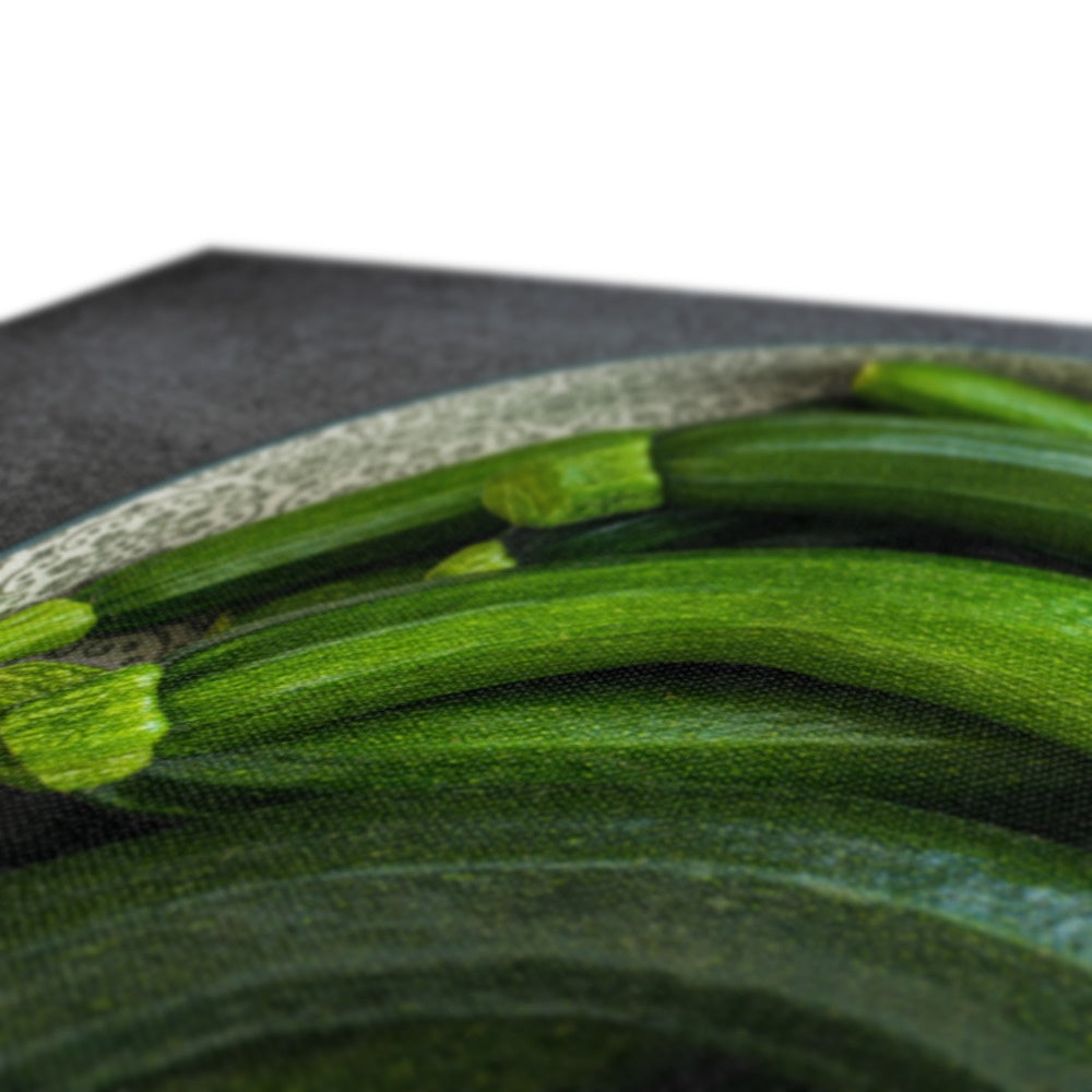 Bowl of green courgettes Canvas