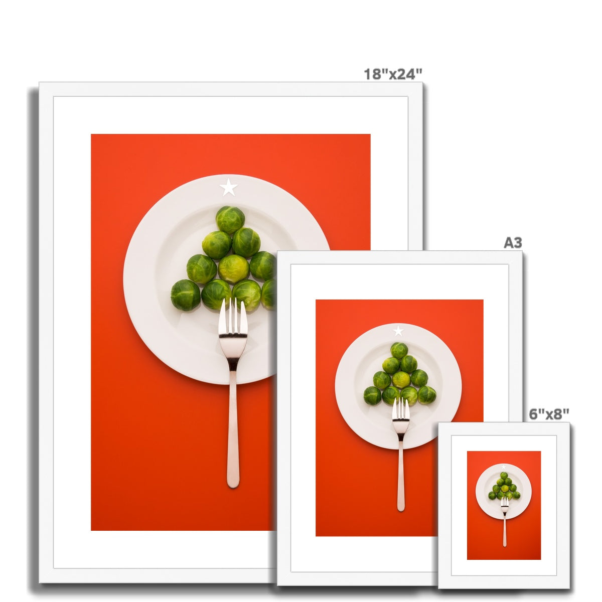 Sprouts in the shape of a Christmas tree Framed & Mounted Print