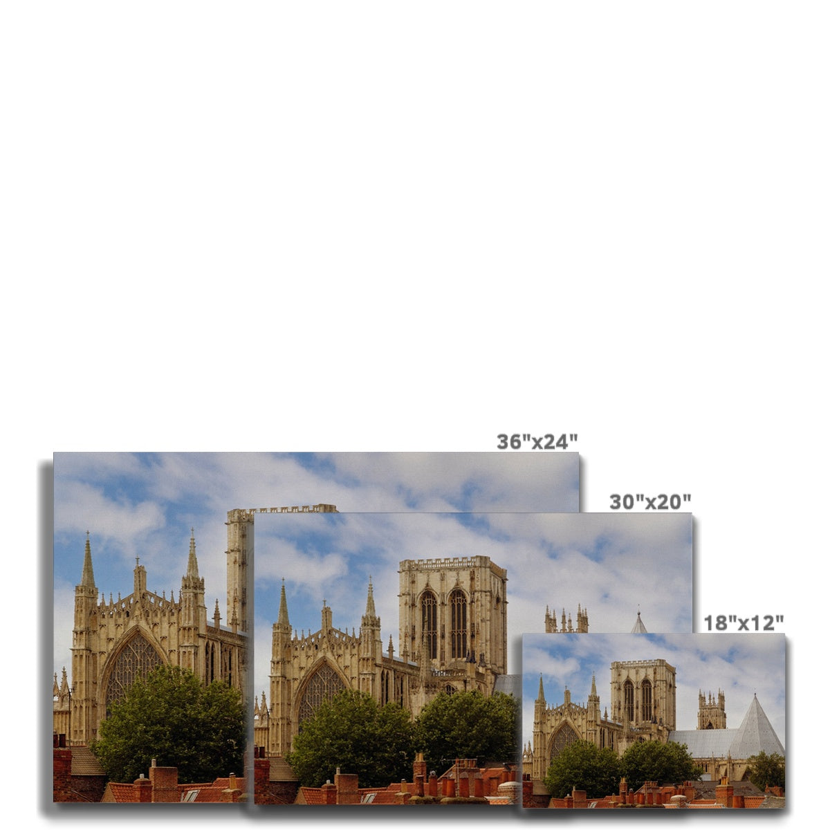 York Minster towering over York's historic rooftops. York. North Yorkshire. UK Canvas