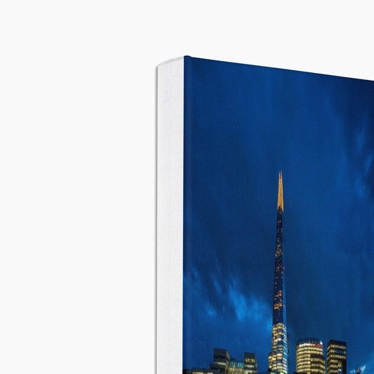 The Shard and river Thames at dusk, London. Canvas