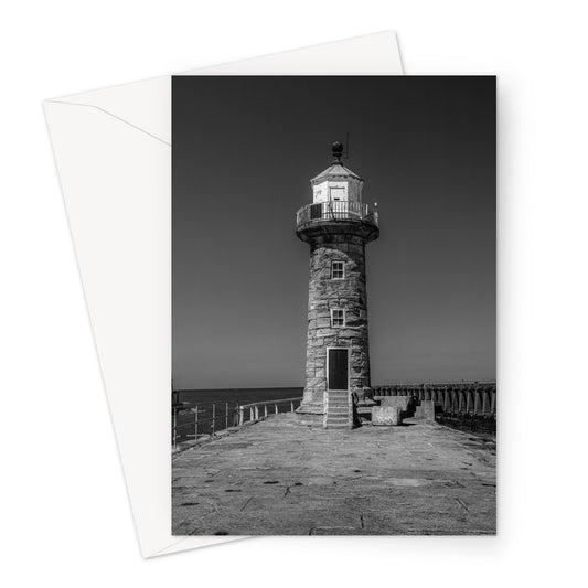 East Lighthouse on East Pier,  Whitby, UK. Greeting Card