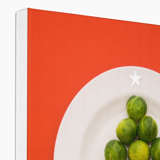 Sprouts in the shape of a Christmas tree Canvas