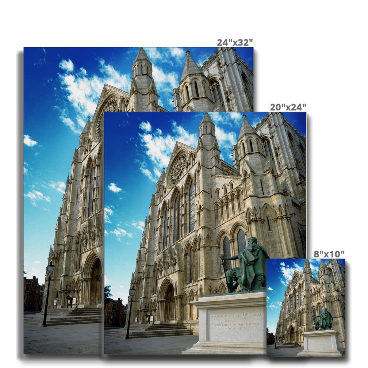York Minster's South façade with the statue of Constantine in the foreground. North Yorkshire, UK Canvas