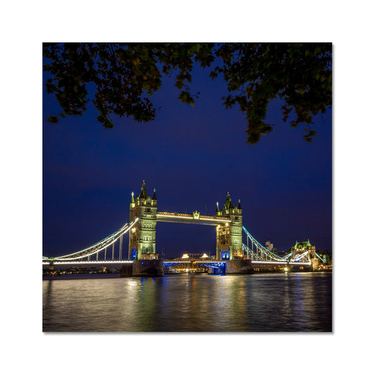 Tower Bridge over the river Thames at night, London. Fine Art Print