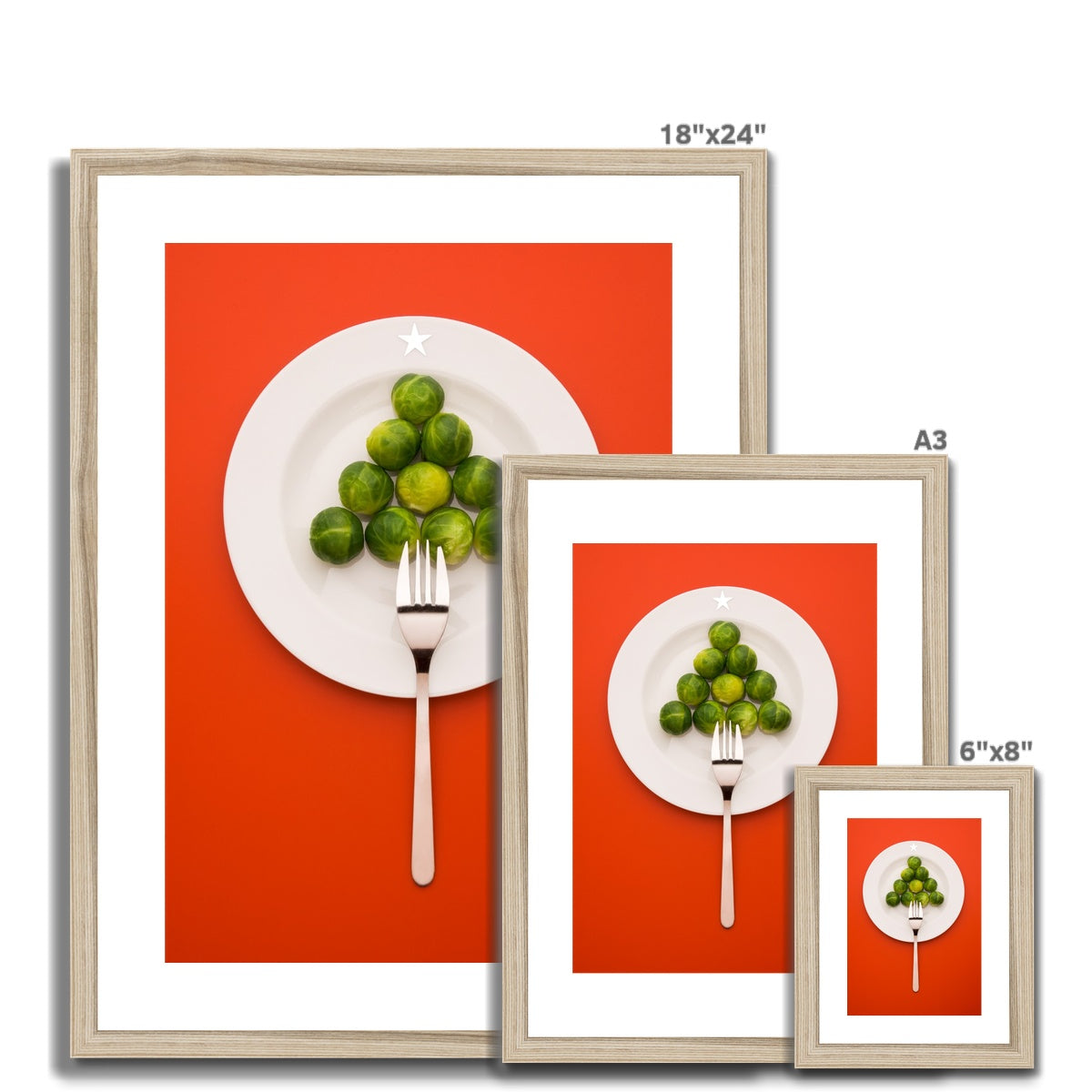 Sprouts in the shape of a Christmas tree Framed & Mounted Print