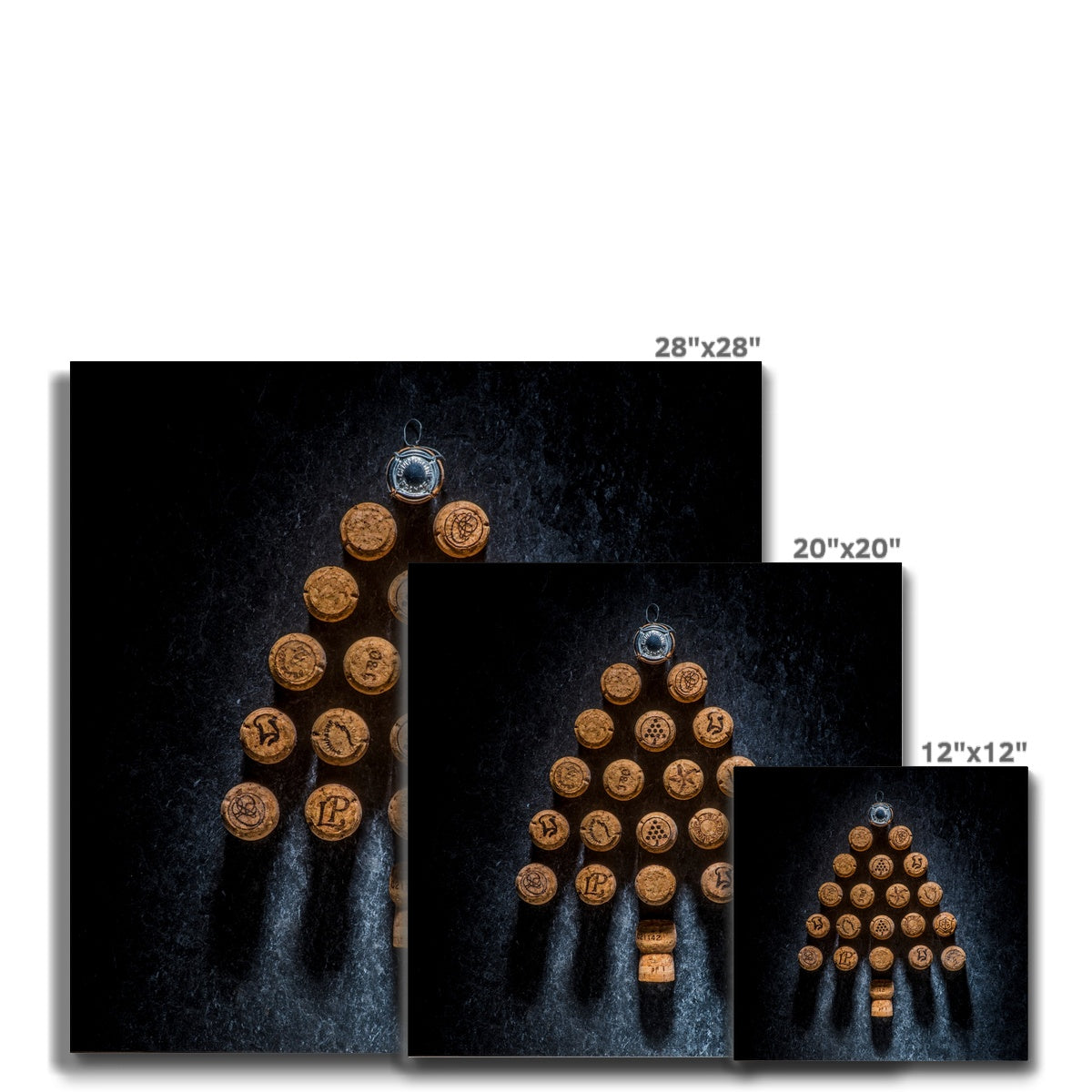 Champagne Corks Christmas Tree Canvas