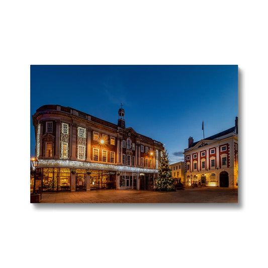 Mansion House Christmas tree and Illuminations in St Helen's Square, York. UK. Canvas