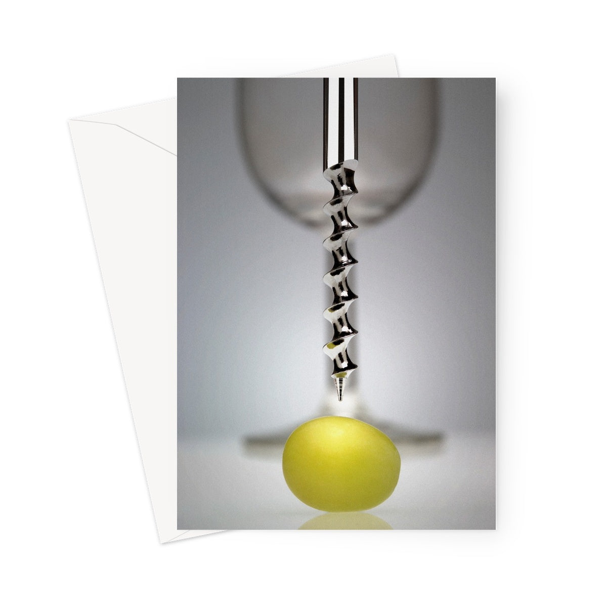 Corkscrew, grape, and wine glass Greeting Card