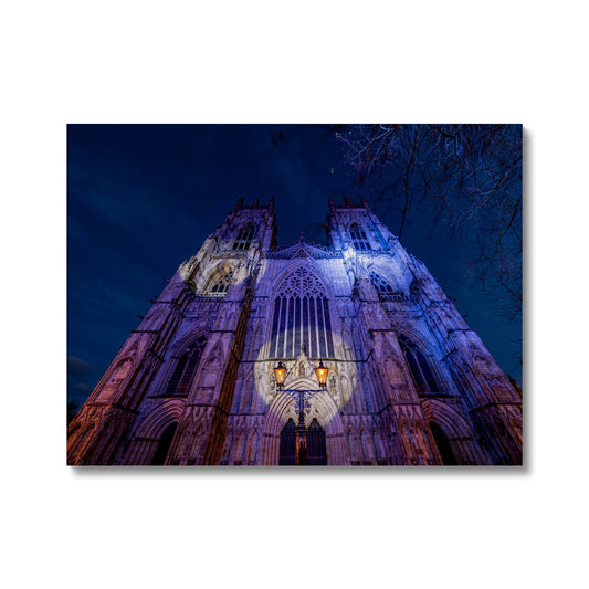 York Minster cathedral with Christmas illuminations, York, UK. Canvas