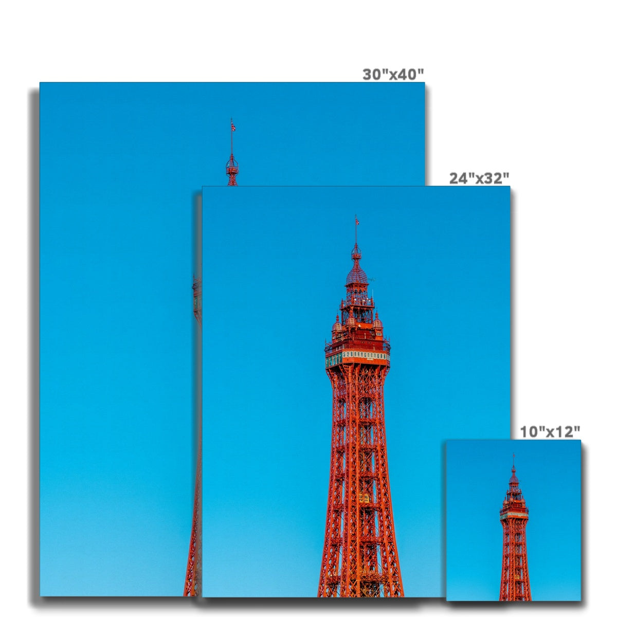 Blackpool Tower with a cloudless blue sky. UK Canvas