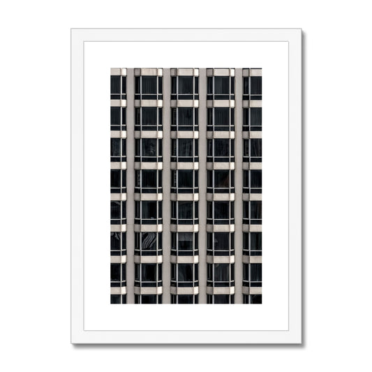 Geometric patterns of a modern urban high-rise facade Framed & Mounted Print