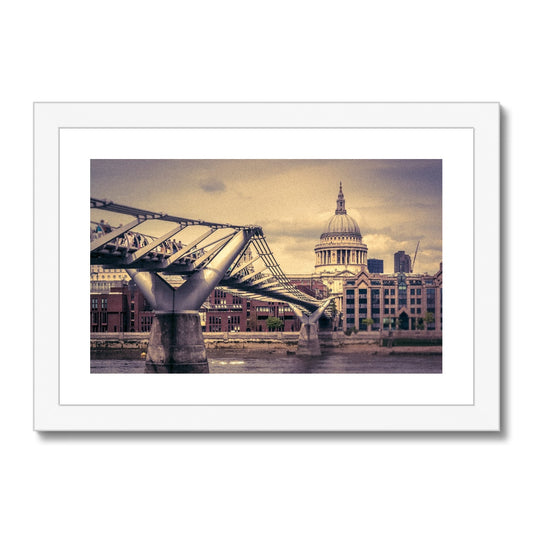 Millennium Bridge and St Paul's Cathedral, London. Framed & Mounted Print