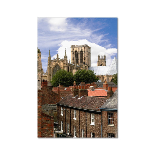 York Minster towering over York's historic rooftops. York. North Yorkshire. UK Fine Art Print