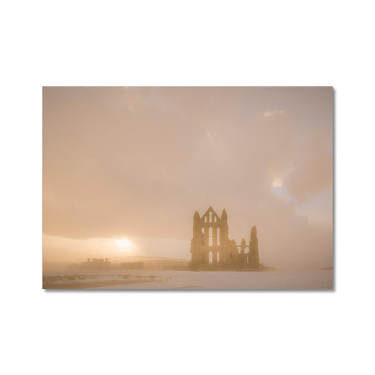 Whitby Abbey in snow, North Yorkshire. UK Fine Art Print
