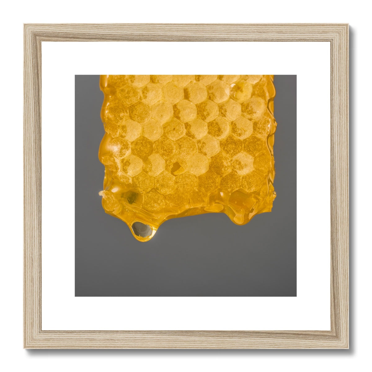 Natural honeycomb full of honey Framed & Mounted Print