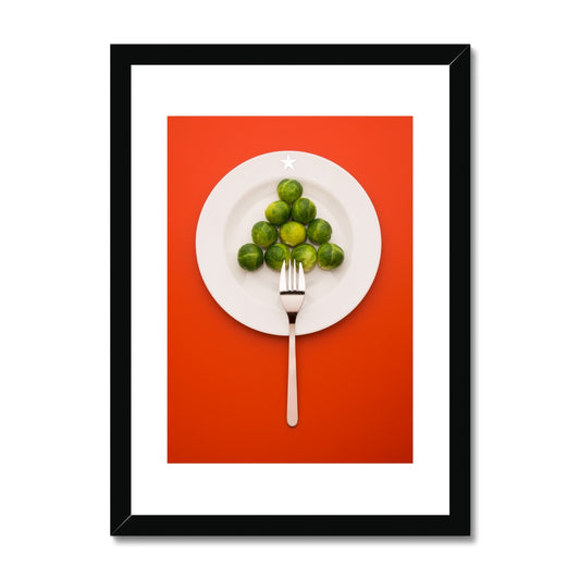 Sprouts in the shape of a Christmas tree Framed & Mounted Print